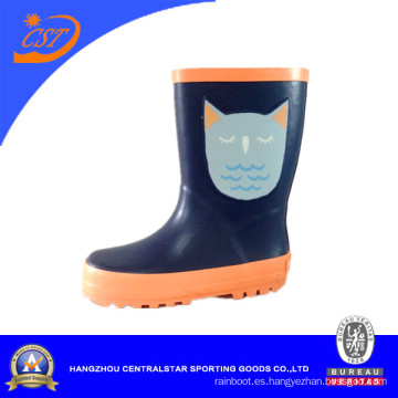 Botas de lluvia de color azul oscuro Lovely Cat Kids Kr041